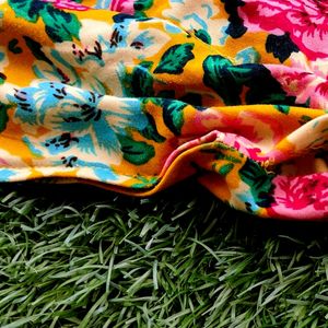 ❗109°F: Multicolour(yellow) Floral Midi Dress