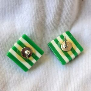 ❗LOWEST PRICE❗Green 💚 N White 🤍 Strip Earring