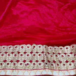 Red Party Wear Saree With Blouse