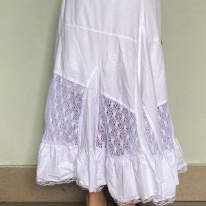 White Pinteresty Fairycore Maxi Skirt