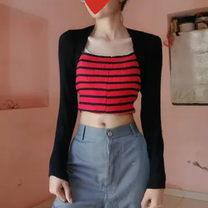 Korean Cross Cut Knitted Top