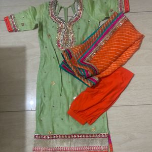 Designer Gota Patti Kurta Set With Duppata