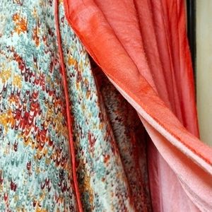 Orange Ethnic Floor Length Gown Affordable