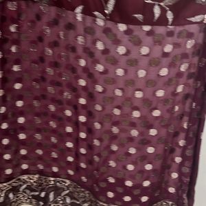 Beautiful Designer Heavy Work Polka Dotted Sharara