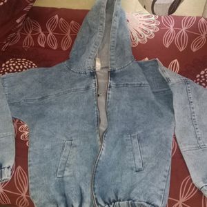 Denim Jacket With Cap