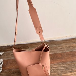 Miniso peach tote Bag