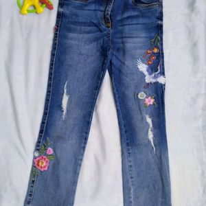 Girls Embroidery Jeans