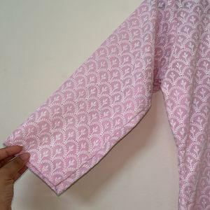 UNUSED Chikan kari Pastel Pink Kurta