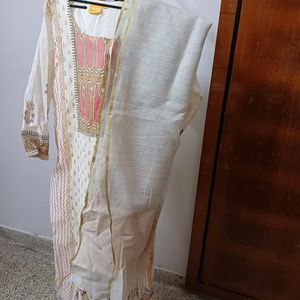 Elegant Chandheri Silk Suit