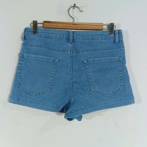 Blue Casual Jeans Shorts (Women)