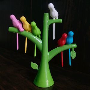 Plastic Fruit Fork with Stand