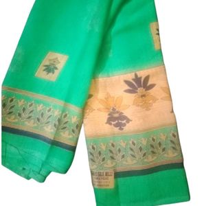 New Printed Green Saree