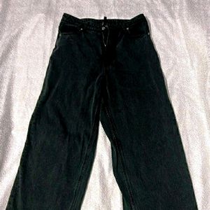 H&M Straight Leg Black Baggy Jeans