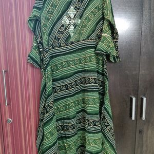 Anarkali Kurti Green