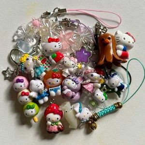 random cute hello kitty phone charms