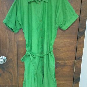 H&M Green Shirt Dress With Belt