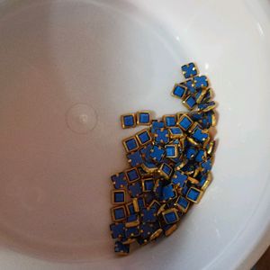 Blue Square Fitting/Kundan Stones Pack Of 100