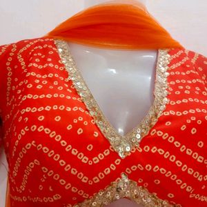 Bandhni Lahenga Choli With Duppata