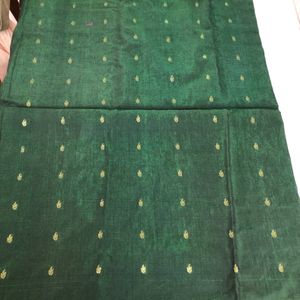 Dark Green Embroidered Saree