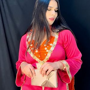 Pink And Orange Pakistani Suit