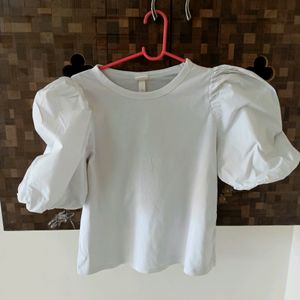 H&M Brand White Color Top ( Women's )