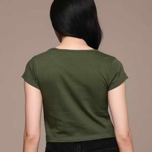 Deep Green Crop Tshirt