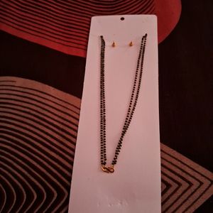 American Diamond Mangalsutra With Earring