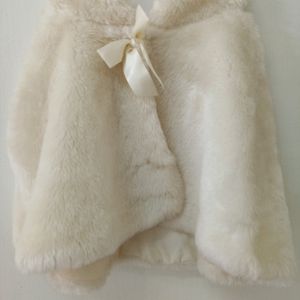 Ivory Faux Fur Poncho