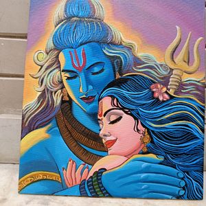 Shiv Parvati Canvas Painting