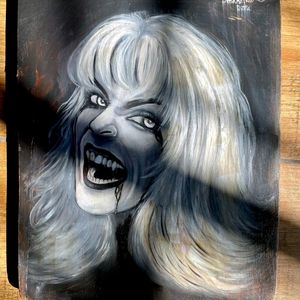 Vintage Gothic Vampire Painting On Wooden Board🧛