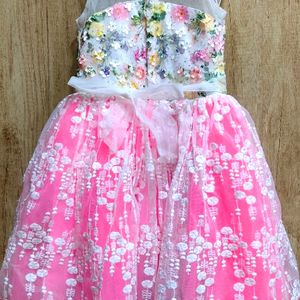 Pink Barbie Party Frock For Girls