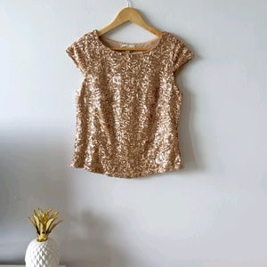 Classy Golden Sequin Party Top From The USA