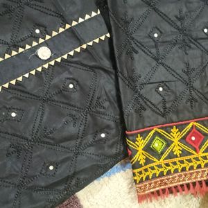 Black Embroidery Cotton Suit