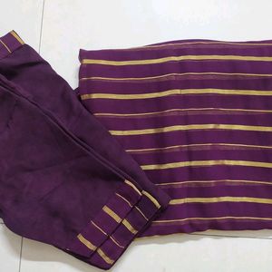 Purple Saree With Blouse