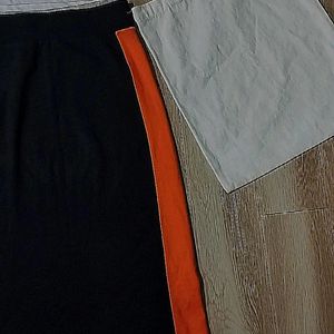 Casual Black Skirt With Orange Stripes