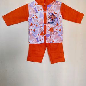 Boy Baby Hooded Shirt With Pant Set