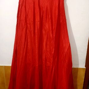 Red Color Lahnga With Skirt