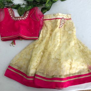 Cream&Pink Embroided Dress Set(Girl’s)