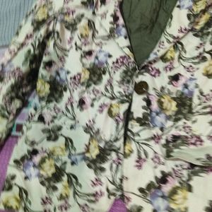 Women Imported Korean Floral Party Birthday Coat