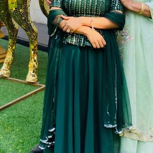 Bottle Green Choli Dress