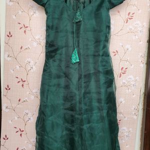 Green Kurthi WITH THREAD WORK All Over