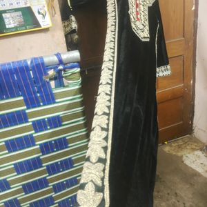 Long Velvet Gown Like Nighty