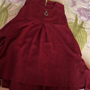 Maroon Sleeveless Top