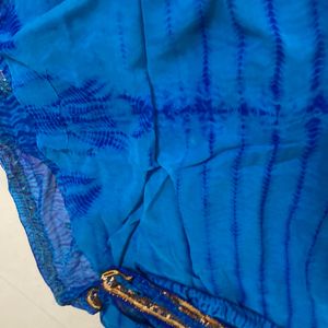 Blue Bandej Chanderi Saree