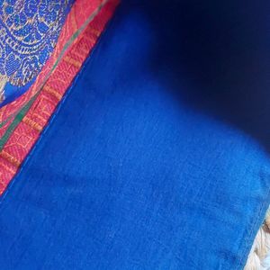 Orange & Blue Unique Shade Saree 💜