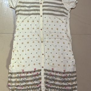 Off White High-Low Kurti