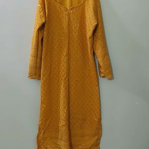 Mustard Kurta  Plazzo Set.