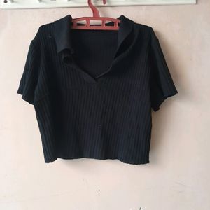 Women Black Crop Top