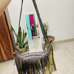 Brown Boho/frill Bag