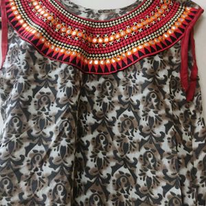 Sleeveless Navaratri Festive Kurti - Not Used It's New Without Tag.